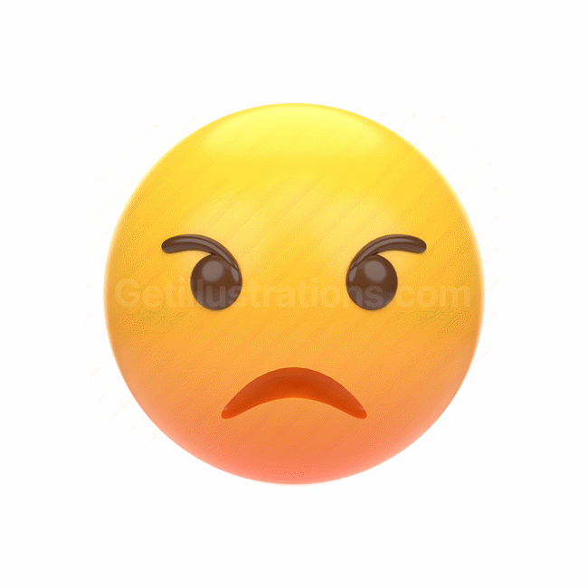 emoticon, emoji, sticker, face, angry, annoyed, center